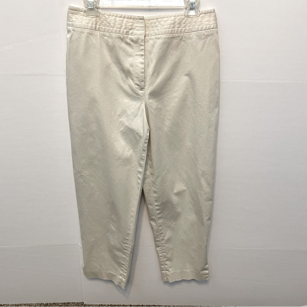 Talbots Petite Stretch Khaki Flat Front Pants Sz 12P